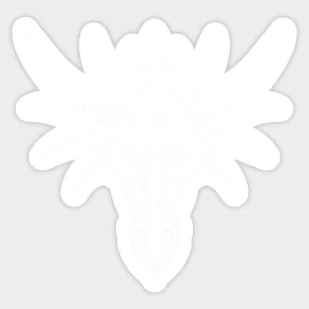 Tribal Dragon - White Sticker by Hareguizer